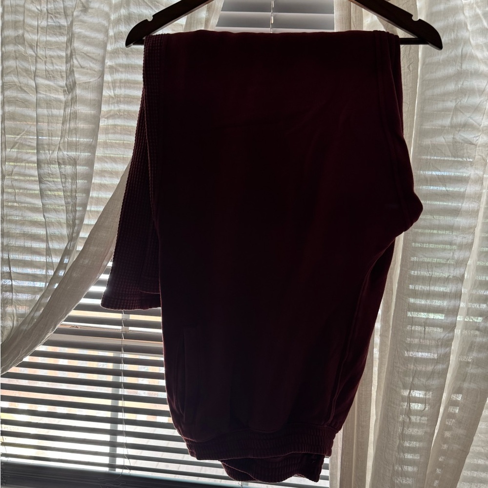 Aerie Burgundy Ribbed Lounge Pants